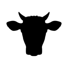 Head of a Cow. Cow head icon. Cow head silhouette. Farm animal . Vector illustration