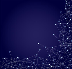 Network connect background, abstract vector. Digital network background with dots and lines for nodes, data and ai design.Abstract futuristic ai network, connecting lines and dots. Vector illustration