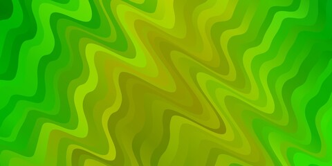 Light Green, Yellow vector template with curves. Colorful illustration with curved lines. Pattern for websites, landing pages.