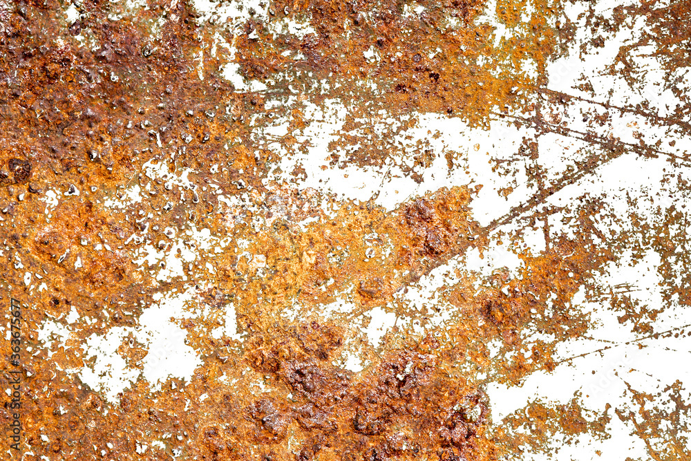 Poster rust isolated on a white background. texture for the designer