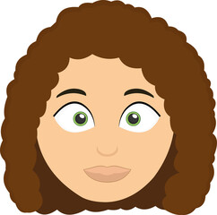 Vector illustration of the face of a beautiful woman cartoon