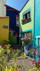 colorful houses on the street