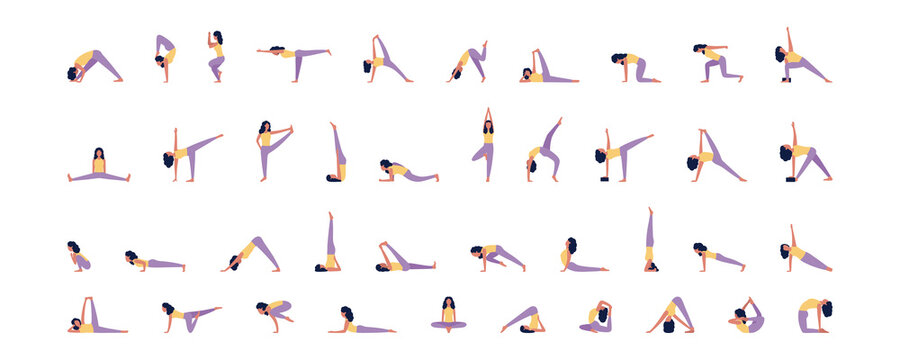 Yoga Poses Cliparts - So Fontsy