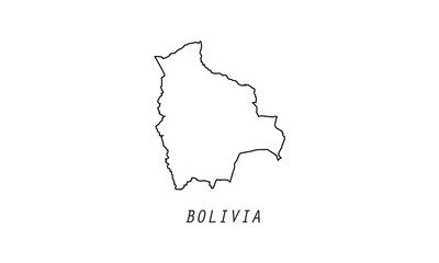 Bolivia map outline country vector illustration
