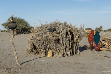Traditional hut sahara desert, Chad