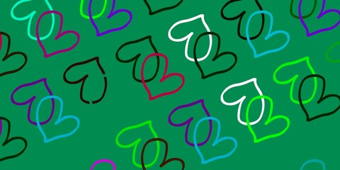 Light Multicolor vector backdrop with sweet hearts.