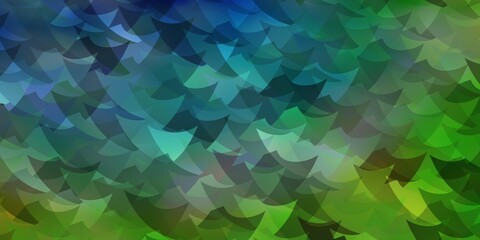 Light Blue, Green vector pattern with polygonal style with cubes.