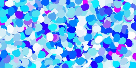 Light pink, blue vector texture with memphis shapes.