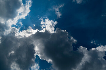 Summer blue sky covered with clouds