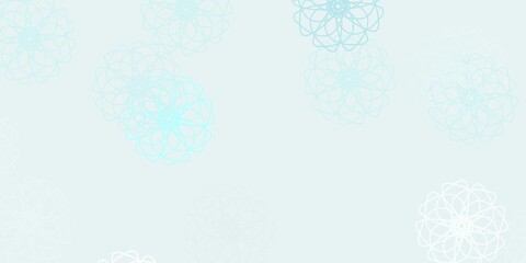 Naklejka premium Light blue vector natural artwork with flowers.