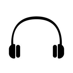 Silueta de audífonos blanco y negro