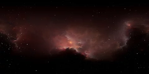 360 Grad interstellare Wolke aus Staub und Gas. Weltraumhintergrund mit Nebel und Sternen. Glühender Nebel. Panorama, Umgebung 360°-HDRI-Karte. Gleichwinklige Projektion, sphärisches Panorama © Peter Jurik