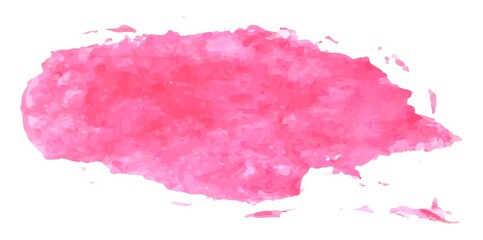 Vector watercolor, pink brushstroke on a white background, stock illustration for design and decor, banner, template, postcard, card.