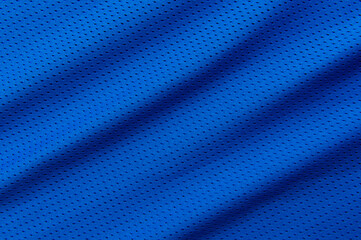 Blue football, basketball, volleyball, hockey, rugby, lacrosse and handball jersey clothing fabric...