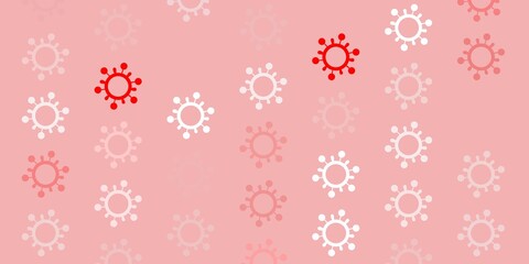 Light Red vector pattern with coronavirus elements.