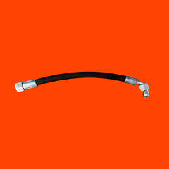 Hydraulic high pressure hose isolated on the white background. New spare parts. Trend color lush...