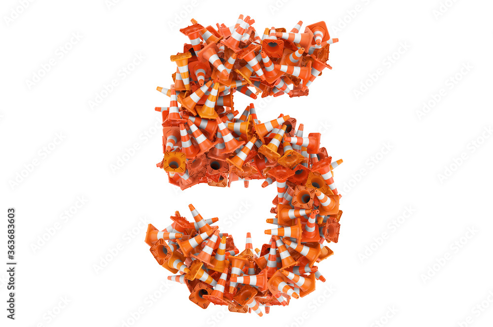 Poster number 5 from traffic cones, 3d rendering