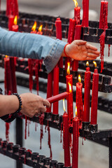 candles in chinese temple