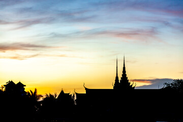 Cambodia skyline at night