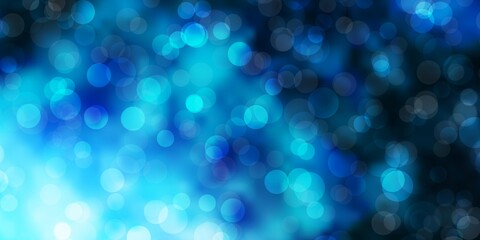 Light BLUE vector background with circles. Abstract colorful disks on simple gradient background. Pattern for wallpapers, curtains.