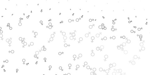 Light Gray vector template with businesswoman signs.