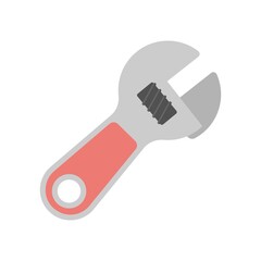 Adjustable wrench icon illustration in flat design style. Repair sign.
