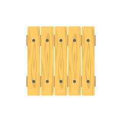 Wooden fence icon illustration in flat design style.