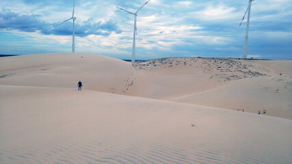 wind turbine on the beach