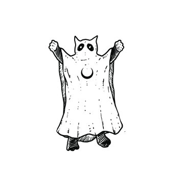 Awesome Ghost Cat design illustration