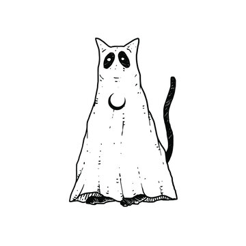 Awesome Ghost Cat design illustration