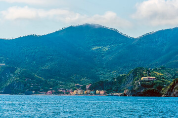 A view from Vernazza towards Monterosso al Mare in the summertime