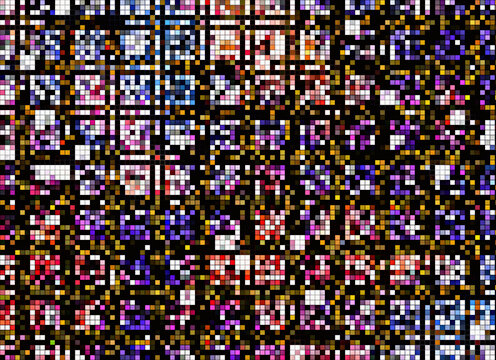 Bright Colorful Mosaic Pixels Backgrounds