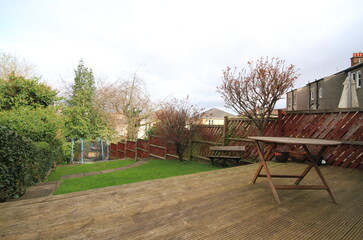 back garden with decking area