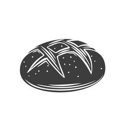 Rye round bread glyph icon