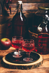 Two glasses of currant nalivka