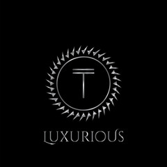 Luxury letter T Circle Logo vector design silver color