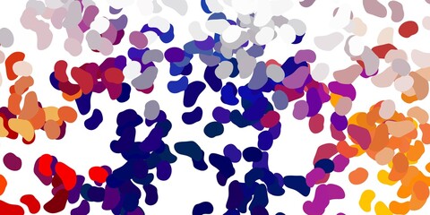 Light blue, yellow vector texture with memphis shapes.