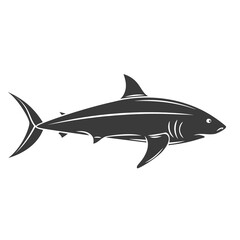 Obraz premium Shark fish glyph icon.