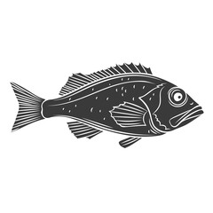 Obraz premium Ocean perch fish glyph icon.