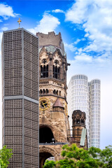 Kaiser-Wilhelm-Gedaechtniskirche in the downtown of Berlin, Germany