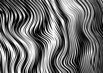 Thin curly white lines on a black background. Modern vector background
