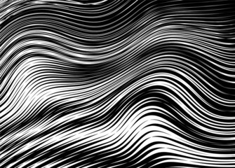 Abstract vector hair from thin white lines on a black background. Modern vector pattern