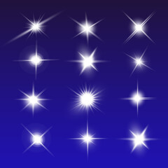 Lights sparkles isolated. Vector illustration