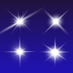 Lights sparkles isolated. Vector illustration