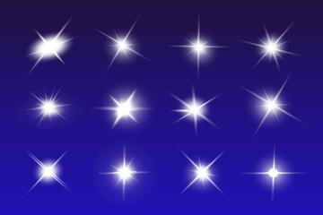 Lights sparkles isolated. Vector illustration