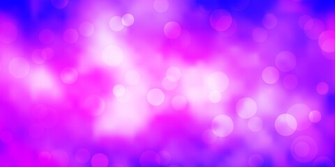 Light Pink, Blue vector pattern with spheres. Abstract colorful disks on simple gradient background. Pattern for wallpapers, curtains.