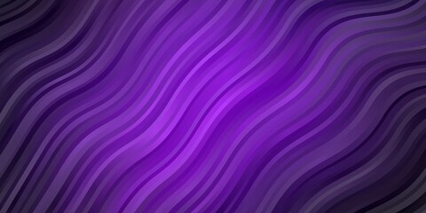 Dark Purple, Pink vector template with lines. Illustration in abstract style with gradient curved.  Pattern for busines booklets, leaflets