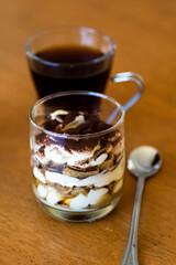 Traditional italian dessert tiramisu cake