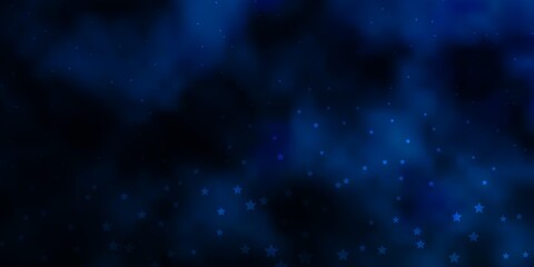 Dark BLUE vector texture with beautiful stars. Colorful illustration in abstract style with gradient stars. Best design for your ad, poster, banner.