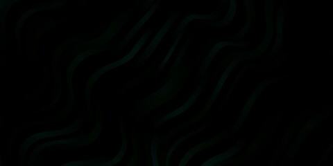 Dark Green vector background with bows. Colorful geometric sample with gradient curves.  Smart design for your promotions.